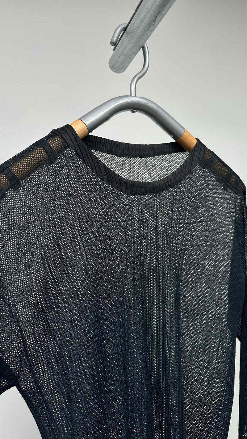 Issey Miyake Men L/S Mesh-pleated Top