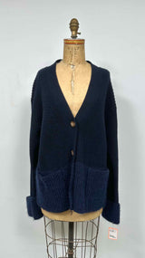 Moncler Oversized Bottom Mohair Rib Cardigan