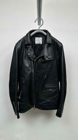 Sacai Zip-detailed Layered Leather Riders Jacket