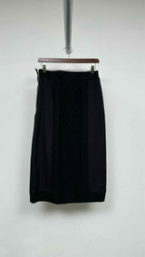 Zucca Wool Knit-Panel Skirt