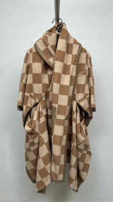 Comme Des Garcons Checker Cut-out Reconstructed Over Coat