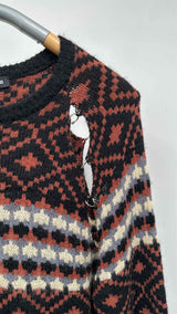 Raf Simons Iron-ring Cut-out Nordic Sweater