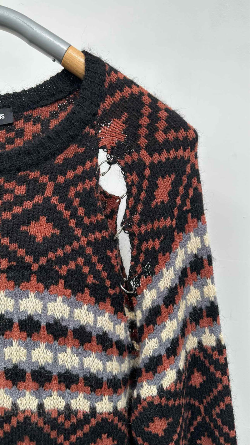 Raf Simons Iron-ring Cut-out Nordic Sweater