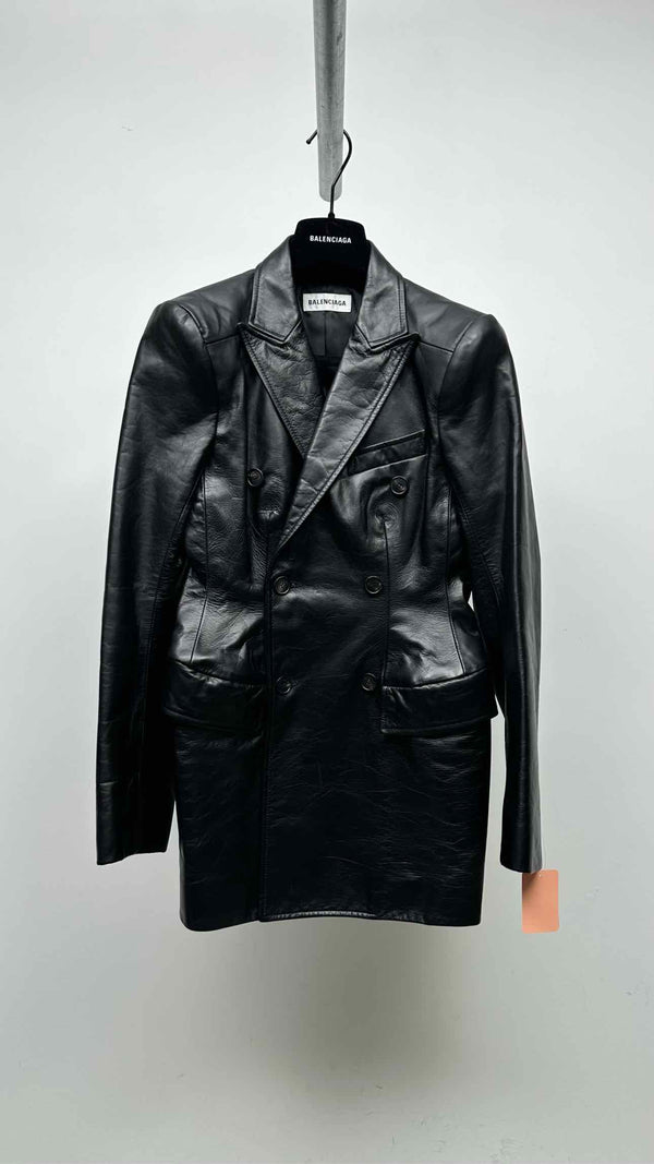 Balenciaga Double-breast Leather Short Coat