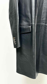 Thom Browne Trimmed Leather Coat
