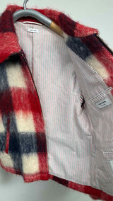 Thom Browne Plaid Zip-up Mohair Jacket