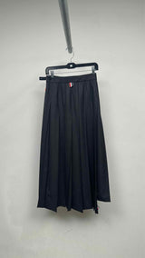 Thom Browne Dropped-Back Pleated Long Skirt
