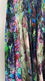 Emporio Armani N/S Floral Hummingbird Print Silk Dress