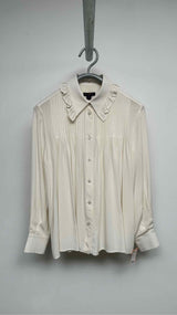 Louis Vuitton Front-Pleated Frill-Collar Shirt