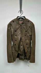 John Galliano Napoleon Leather Layered Blazer Jacket