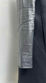 Helmut Lang Leather-htbrid Wool Over Coat