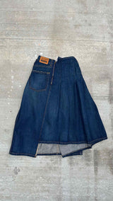 Junya Watanabe Denim Pleated Back-zip Skirt