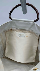 Chanel CC Caviar Wood Tote Bag