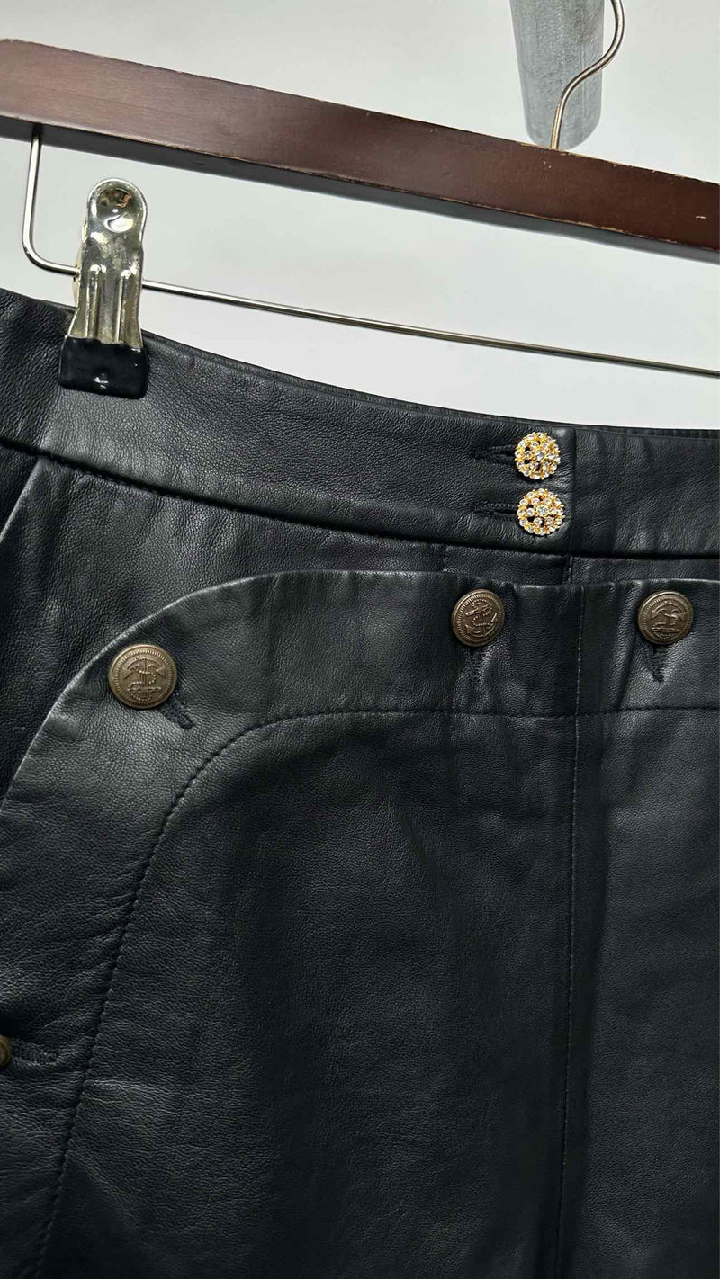 Munthe Sailor Leather Wide Shorts