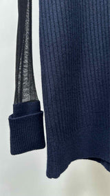 Margiela Long-mesh Sleeve High-neck Rib Knit  Dress