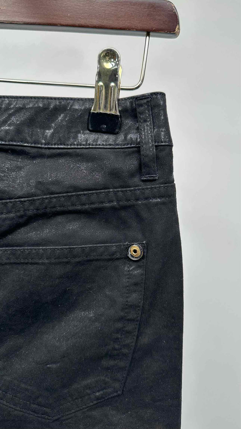 Chanel Waxed Low-end Denim Shorts