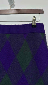 Burberry Diamond-pattern Knit Skirt