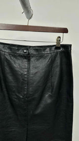 Balenciaga Back-slit Leather Maxi Skirt
