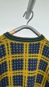 Marni Checked V-Neck Plaid Sweater