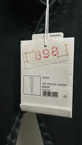Chanel Slim-fit Chain-print Jeans