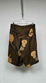 Uma Wang Japanese Mask Silk Shorts