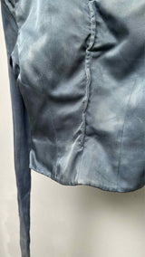 Rick Owens Over-dye Hook-closer Cropped Blazer Jacket