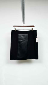 Akris Leather Pannel Wrap Skirt
