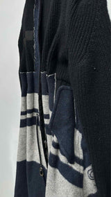 Sacai Zip-up Hybrid Knitted Coat