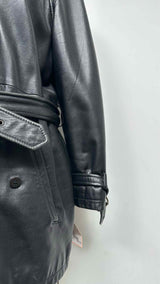 Emporio Armani Skywings Leather Coat