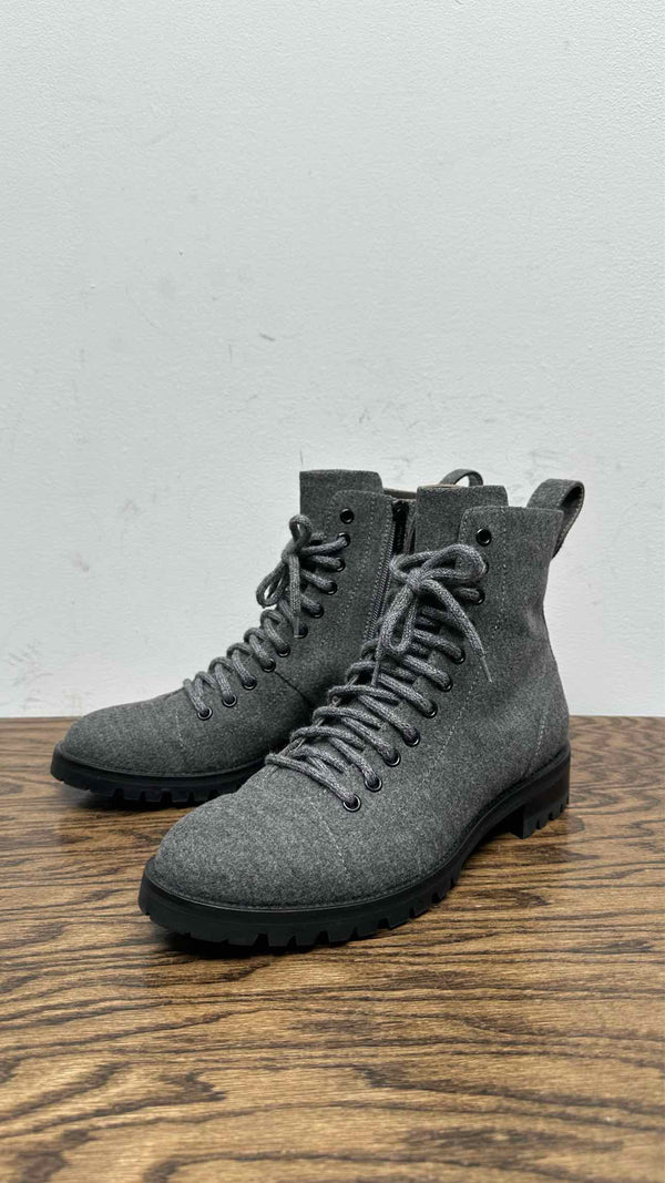 Jimmy Choo Whipstitch-Trim Combat Boots