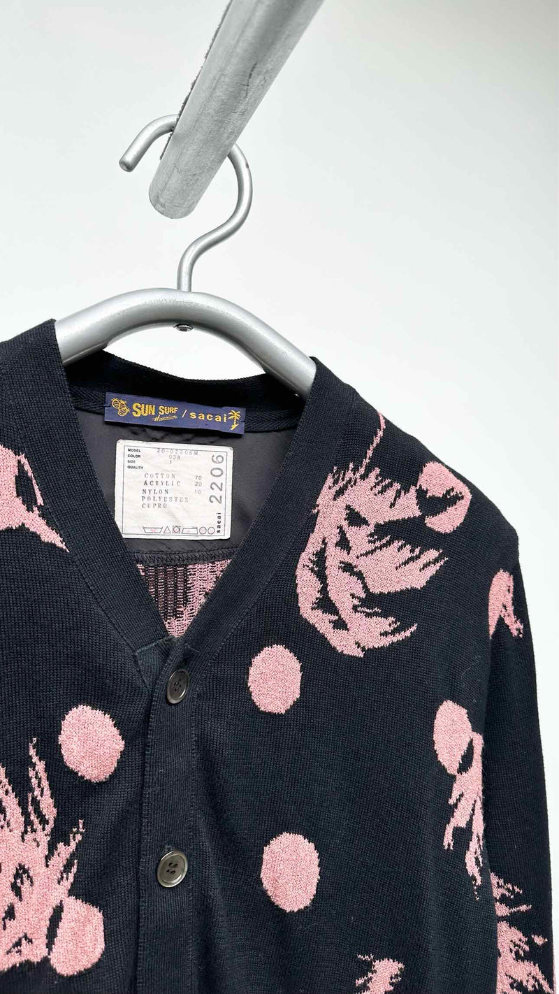 Sacai X Sun Surf  Jacquard Hybrid Cardigan