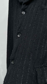 Comme Des Garcons Homme Plus Reflective Pin-stripe Boiled-wool Suits