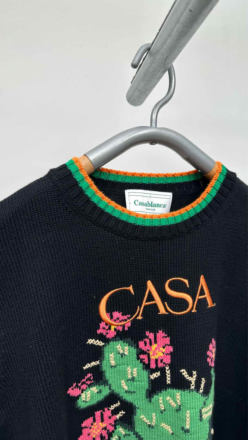 Casablanca Cactus Intarsia Sweater