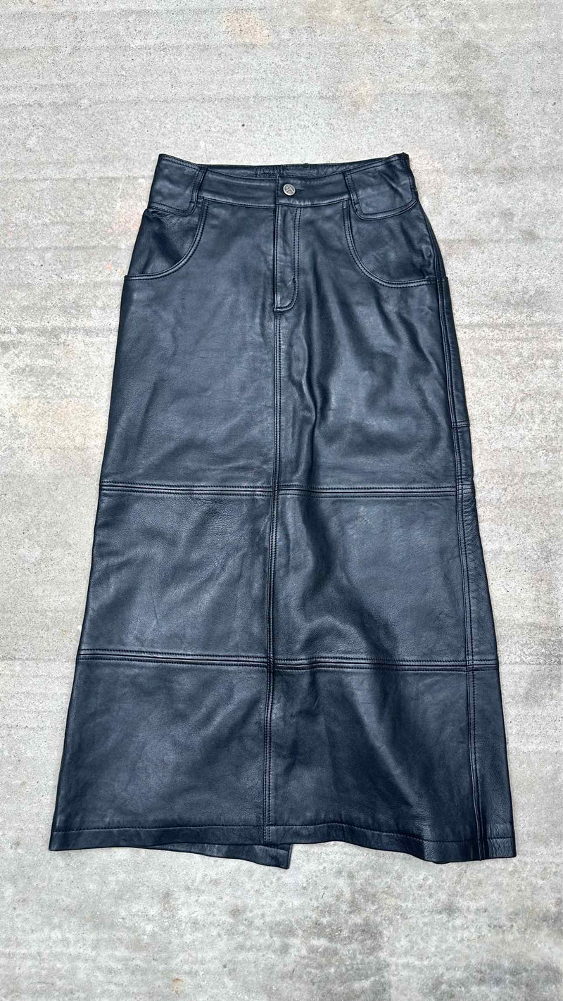 Telfar Wilson Leather Long Skirt