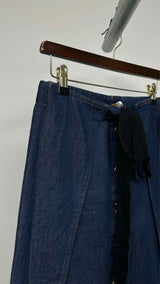 MM6 Button-Up Wrap Denim Skirt