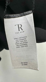 The Row L/S Open-Neck Hybrid Sheer Top