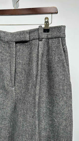 Khaite Teyana Pleated Herringbone Pants