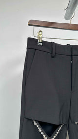 Area Crystal Cut-out Pants