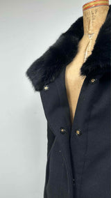 Just Cavalli Detachable Fur-collar Long Coat