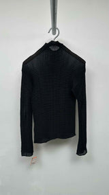 Issey Miyake L/S High-neck Pleated Top