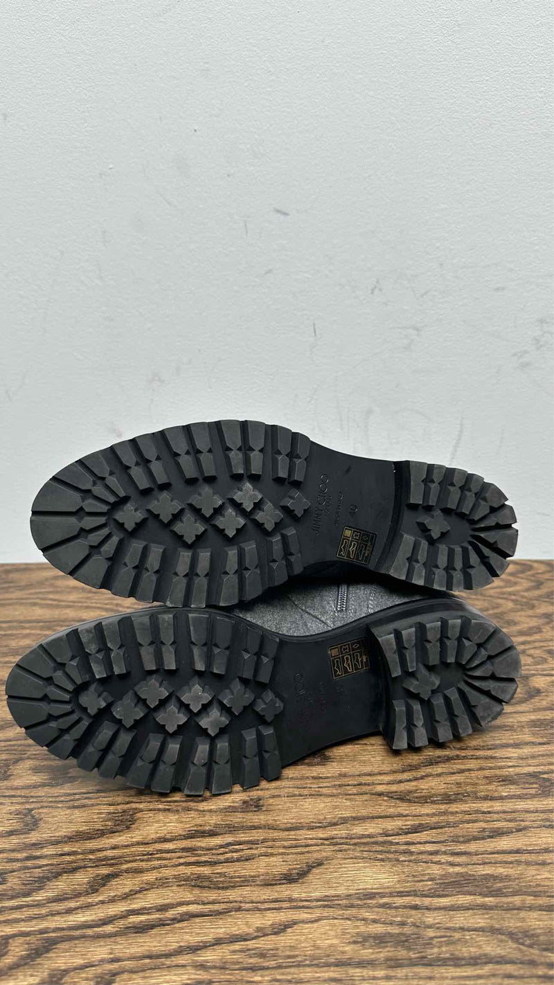 Jimmy Choo Whipstitch-Trim Combat Boots