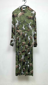 Alena Akhmadullina L/S Printed Satin Maxi Shirt Dress