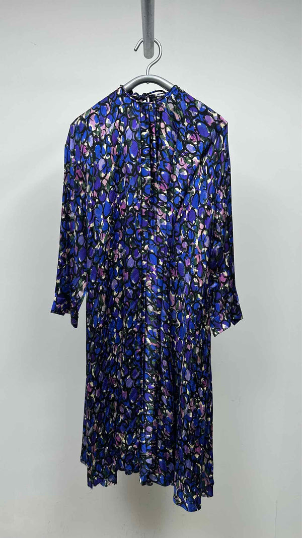 Balenciaga L/S Printed Silk Maxi Dress