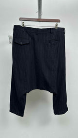 Comme Des Garcons Homme Plus Cropped Drop-Crotch Pin-Stripe Pants