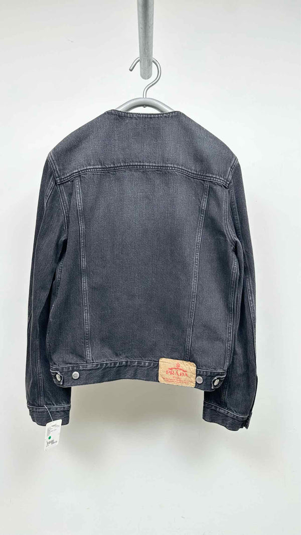 PRADA Collar-less Denim Jacket