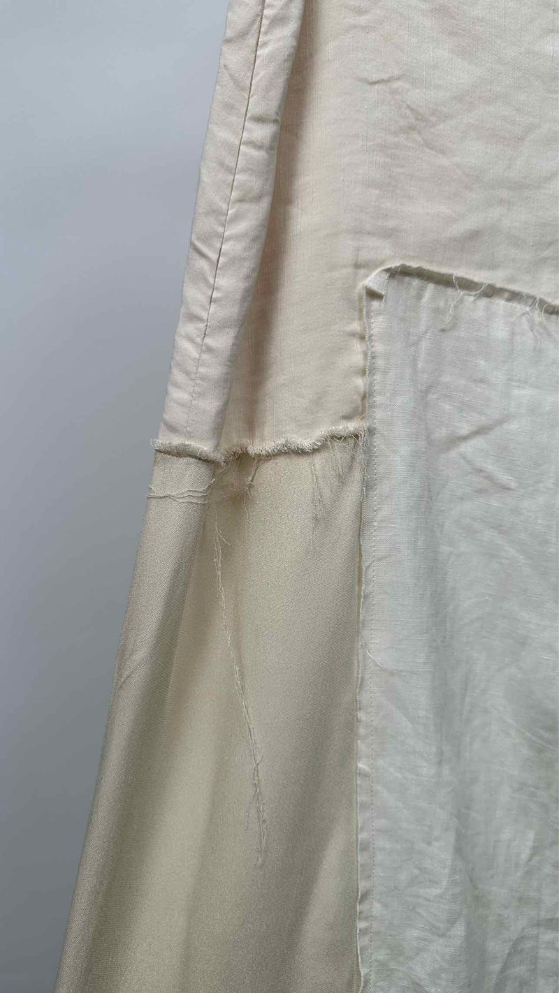 JW Anderson Swallow-embroidered Linen Assymetrical Skirt