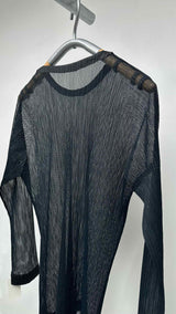 Issey Miyake Men L/S Mesh-pleated Top
