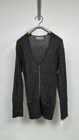 Comme Des Garcons Homme Zip-up Rib Long Cardigan