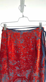 Marine Serre Geotic Devore Velvet Midi Wrap Skirt