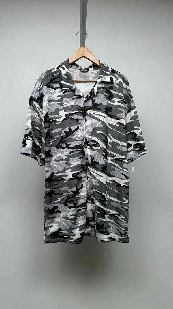Balenciaga S/S Oversized Camo Mesh Shirt